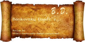 Benkovsky Damáz névjegykártya